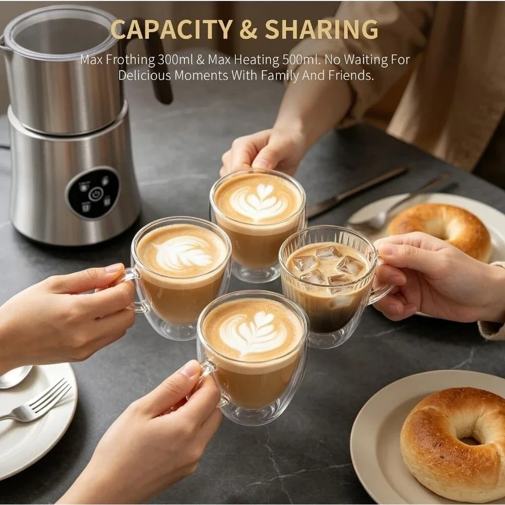 NEW Milk Frother and Steamer Large Capacity Detachable Electric Milk Frother BOX